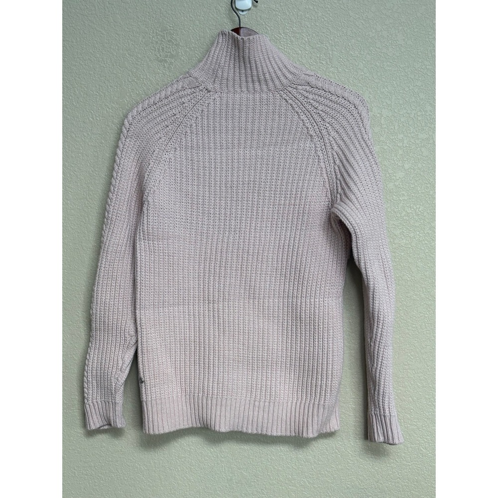 Lululemon Pink Cable Knit Turtleneck Sweater Size 4 Mock Neck Raglan Sleeve - Picture 4 of 7